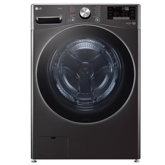 LG 21Kg Front Loader Washing Machine - Black Steel - F0P2CYV2E