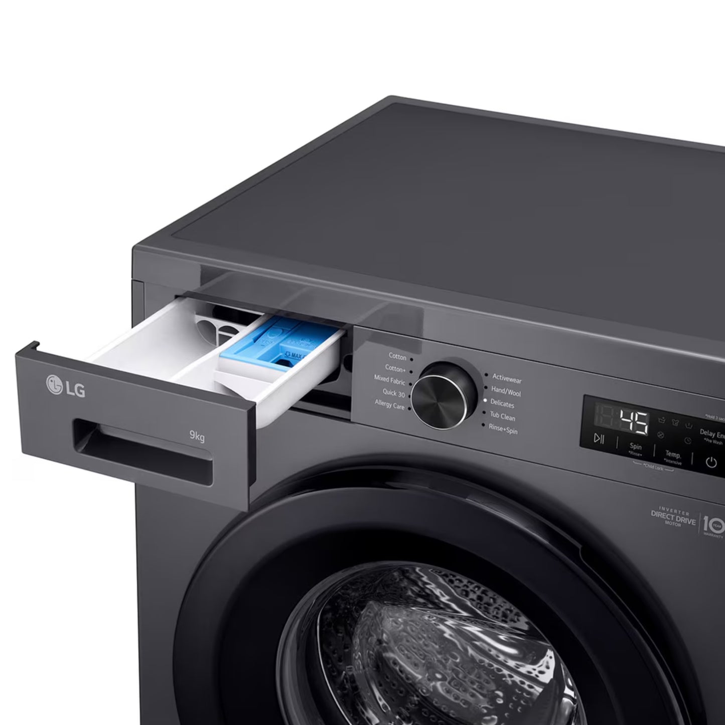 LG 9kg Front Loader Washing Machine - F2Y1VYP6J - Middle Black
