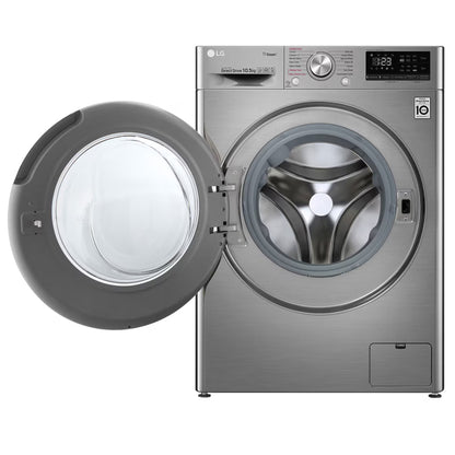 LG 10.5kg Front Loader Washing Machine - Platinum Black - F4V5RYP2T