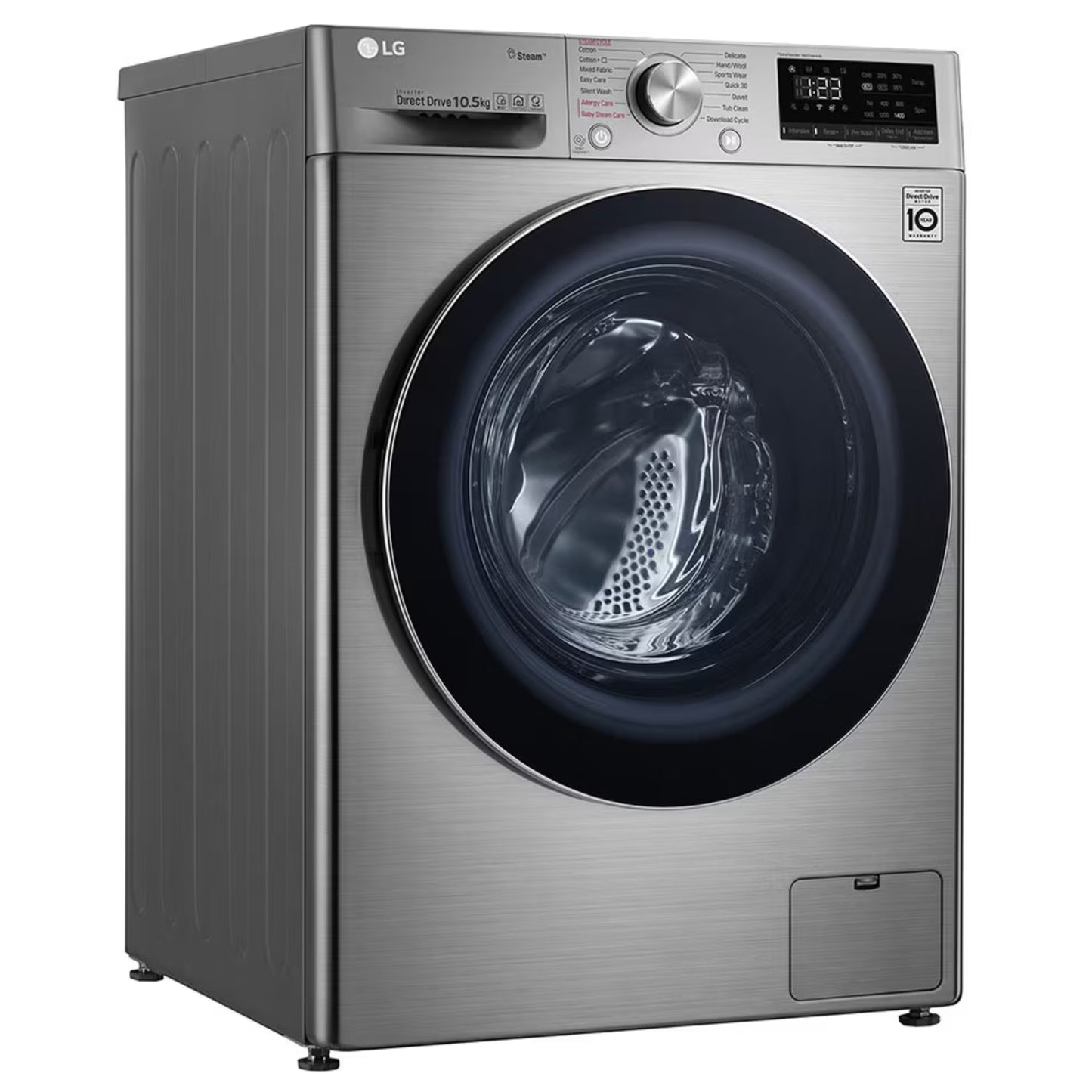 LG 10.5kg Front Loader Washing Machine - Platinum Black - F4V5RYP2T