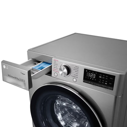 LG 10.5kg Front Loader Washing Machine - Platinum Black - F4V5RYP2T