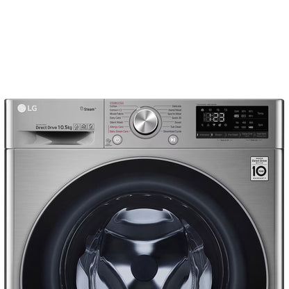 LG 10.5kg Front Loader Washing Machine - Platinum Black - F4V5RYP2T