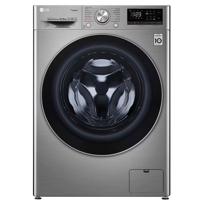 LG 10.5kg Front Loader Washing Machine - Platinum Black - F4V5RYP2T