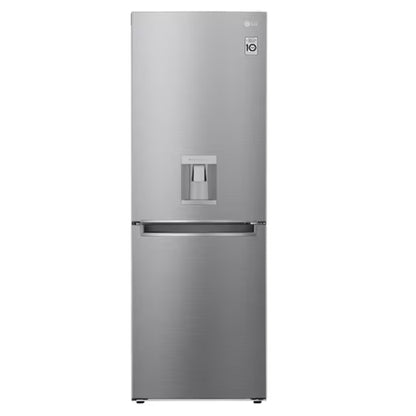 LG 301lt Combi Fridge/Freezer With Water Dispenser - Silver - GC-F369NLJM