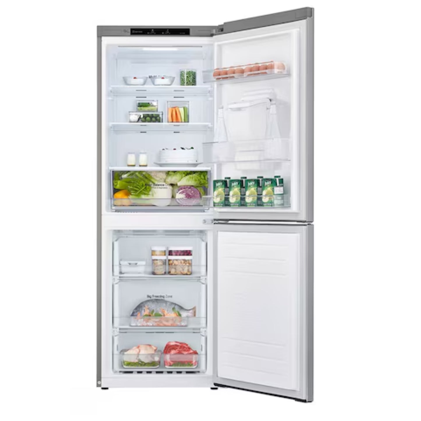 LG 301lt Combi Fridge/Freezer With Water Dispenser - Silver - GC-F369NLJM