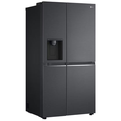 LG 617L Net Side by Side Fridge/Freezer With Water Dispenser Non Plumbed - Black - GC-J257SQ2W
