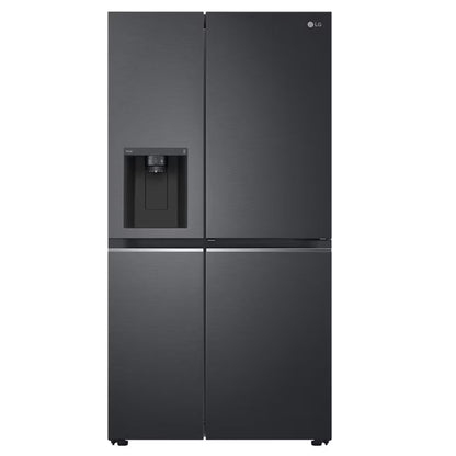 LG 617L Net Side by Side Fridge/Freezer With Water Dispenser Non Plumbed - Black - GC-J257SQ2W