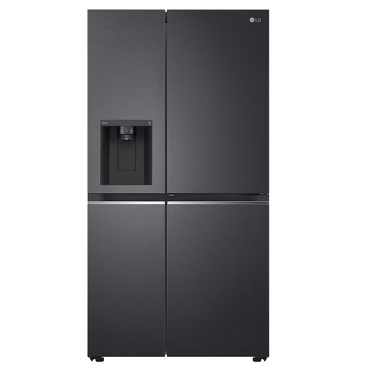 LG 617L Net Side by Side Fridge/Freezer With Water Dispenser Non Plumbed - Black - GC-J257SQ2W