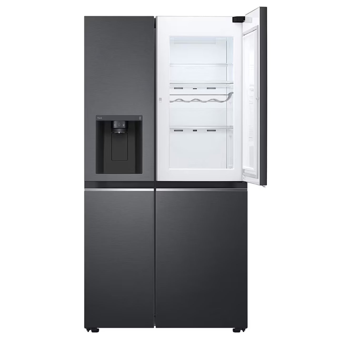 LG 617L Net Side by Side Fridge/Freezer With Water Dispenser Non Plumbed - Black - GC-J257SQ2W