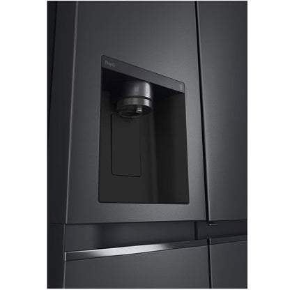 LG 617L Net Side by Side Fridge/Freezer With Water Dispenser Non Plumbed - Black - GC-J257SQ2W