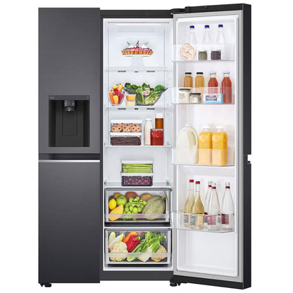 LG 611L Side by Side Fridge/Freezer - GC-L257SQSL - Matte Black