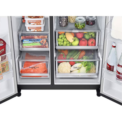 LG 617L Net Side by Side Fridge/Freezer - GC-X257CQFS - Matte Black