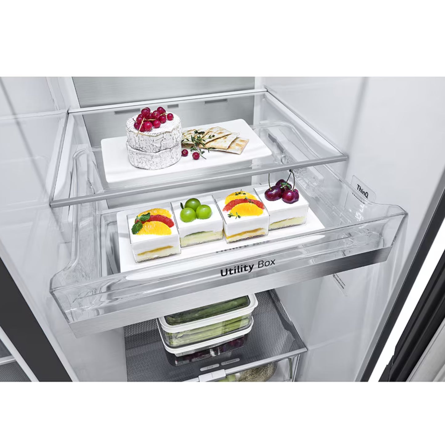 LG 617L Net Side by Side Fridge/Freezer - GC-X257CQFS - Matte Black