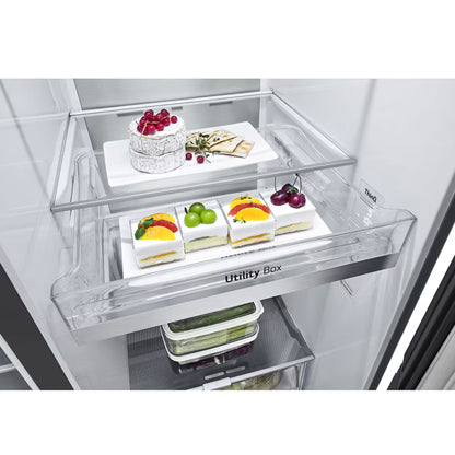 LG 617L Net Side by Side Fridge/Freezer - GC-X257CQFS - Matte Black
