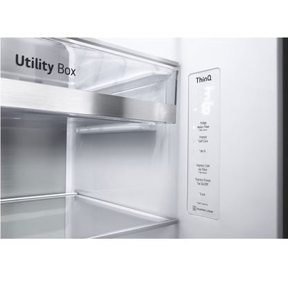 LG 617L Net Side by Side Fridge/Freezer - GC-X257CQFS - Matte Black