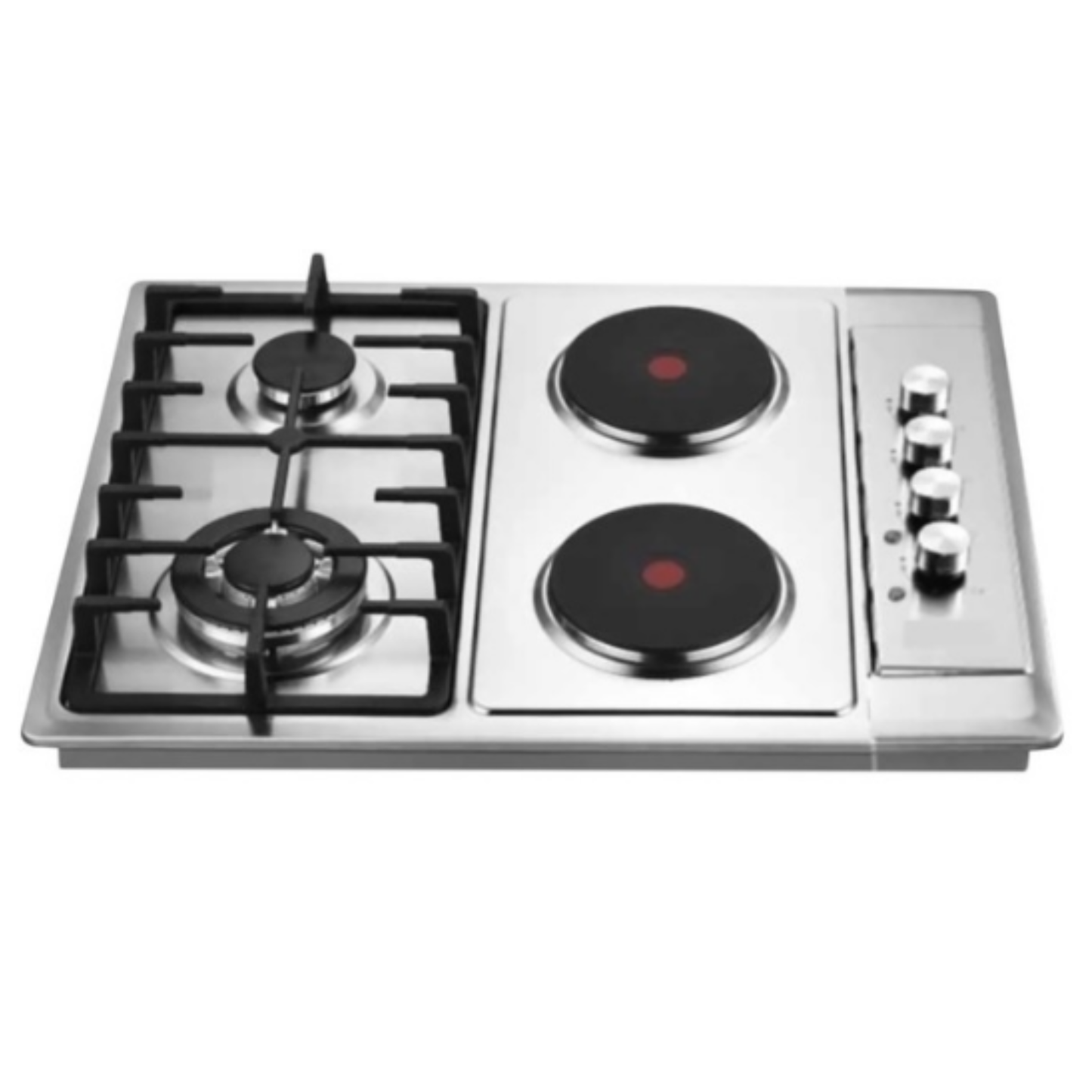 Goldair 60cm 2 Electric + 2 Gas Hob - Silver - GGEH200