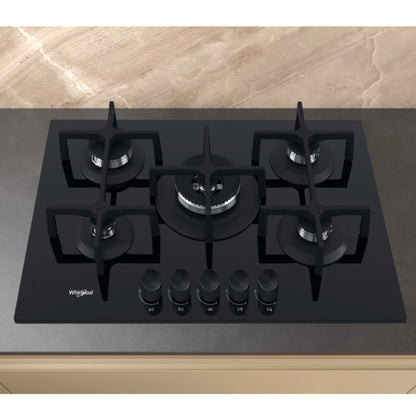 Whirlpool 75cm 5 Burner  Gas on Glass Hob - GOA7523NB1