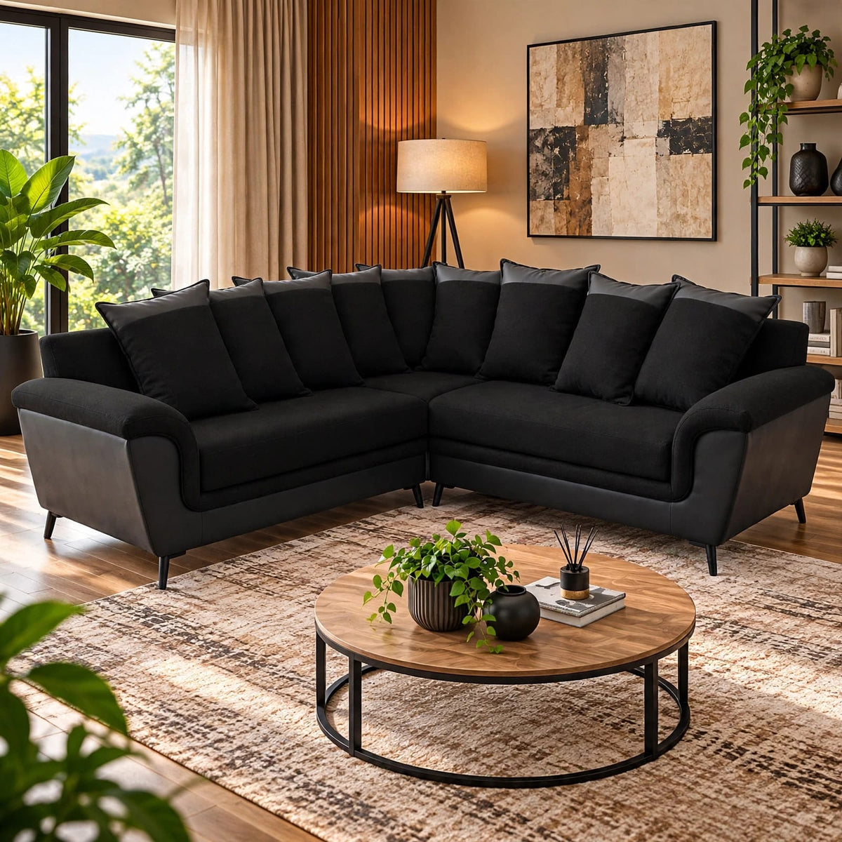 Gabby 2 Piece Corner Lounge Suite - Fabric