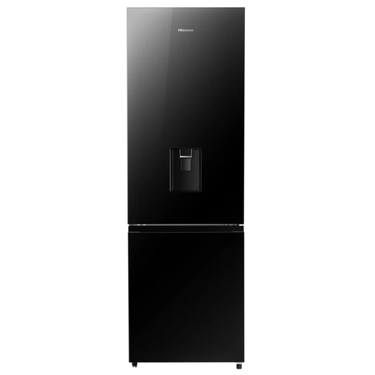 Hisense 347L Combi Fridge/ Freezer With Water Dispenser - Black Glass - H450BMIB-WD