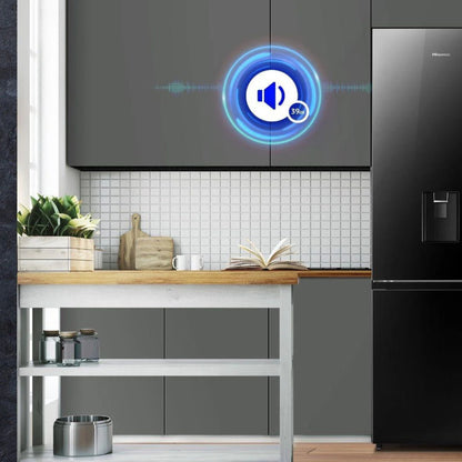 Hisense 347L Combi Fridge/ Freezer With Water Dispenser - Black Glass - H450BMIB-WD