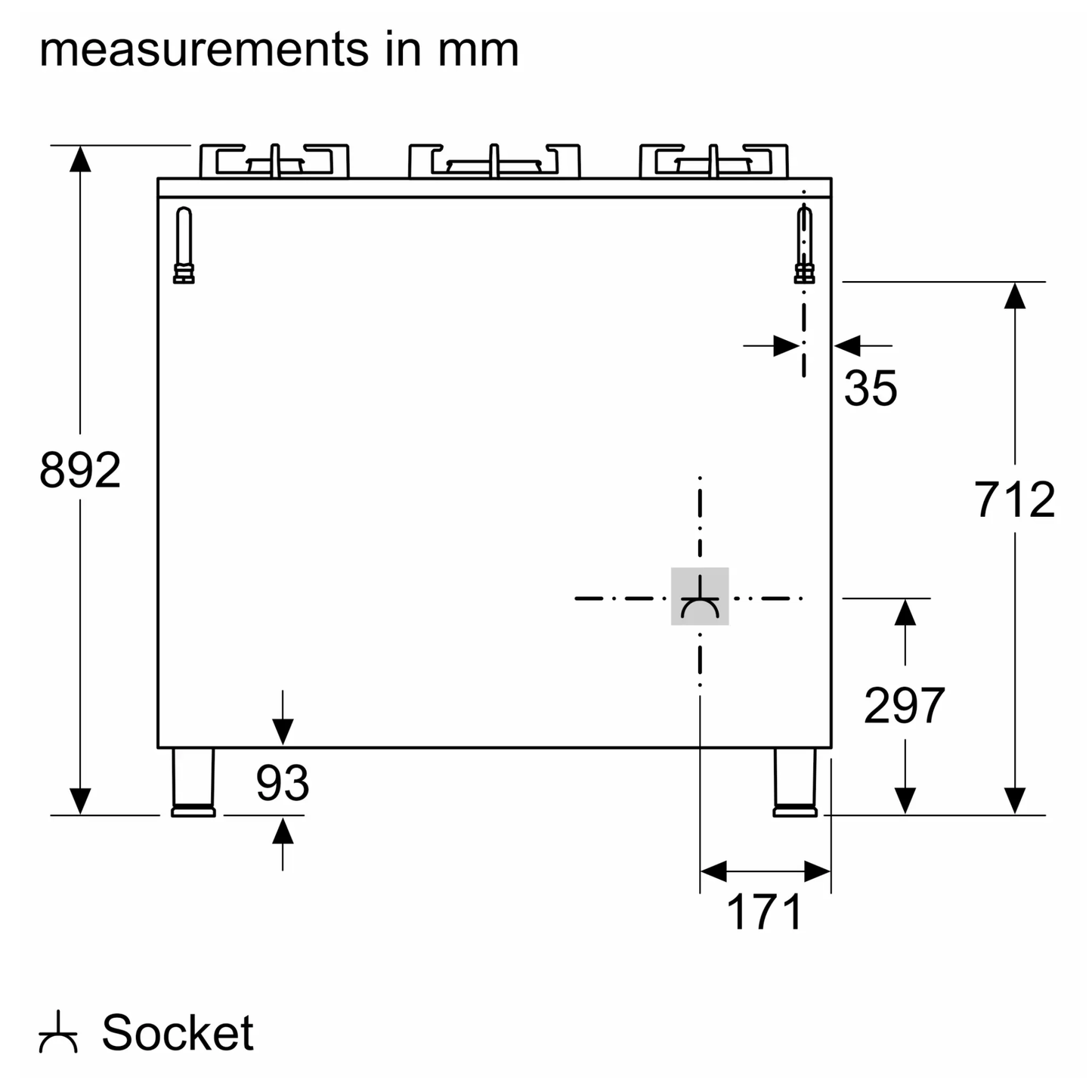 Bosch Serie 8 90cm 5 Burner Full Gas Cooker - HJYGGXV60Z