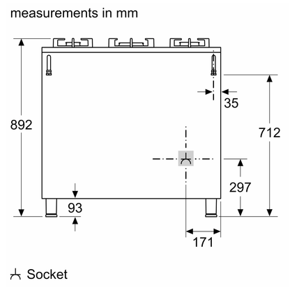Bosch Serie 8 90cm 5 Burner Full Gas Cooker - HJYGGXV60Z