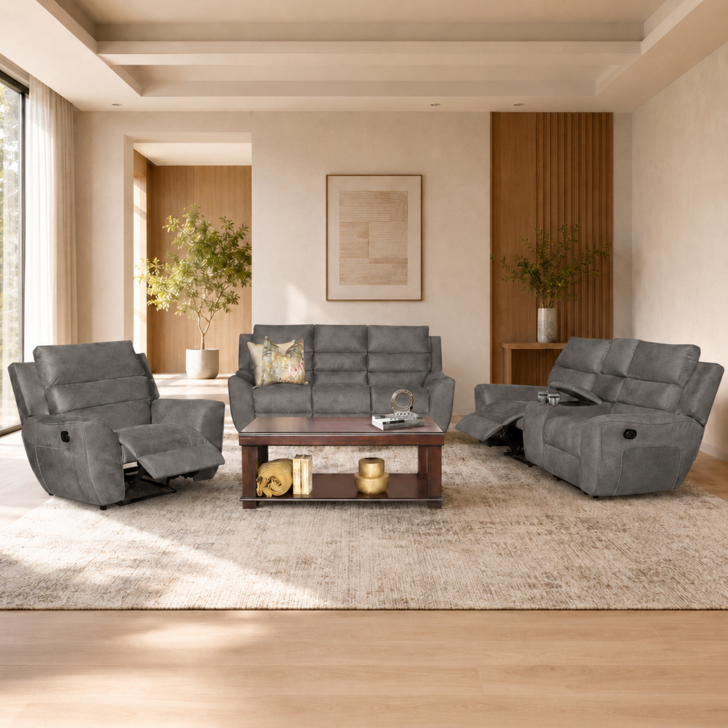 Hamilton 3.2.1 3 Motion Lounge Suite With Console - Fabric