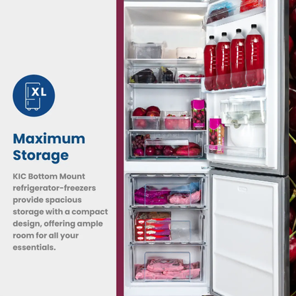 KIC 344L Combi Fridge/Freezer - Metallic - KBF639ME