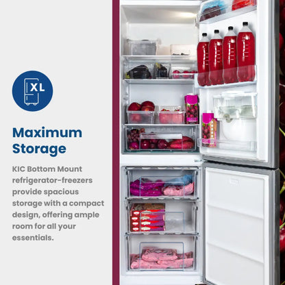 KIC 344L Combi Fridge/Freezer With Water Dispenser - Grey - KBF639GR WD