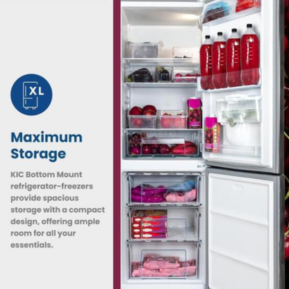 KIC 344L Combi Fridge/Freezer With Water Dispenser - Metallic - KBF639ME WD