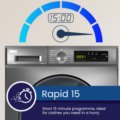 KIC 6kg Front Loader Washing Machine - Grey - KFL610GR