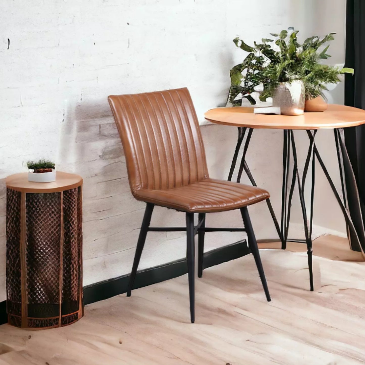 Nomad Stitched Dining Chair - Leather - KV116