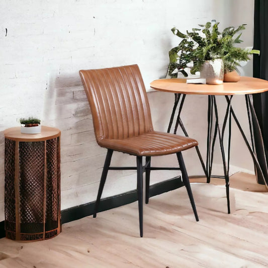 Nomad Stitched Dining Chair - Leather - KV116