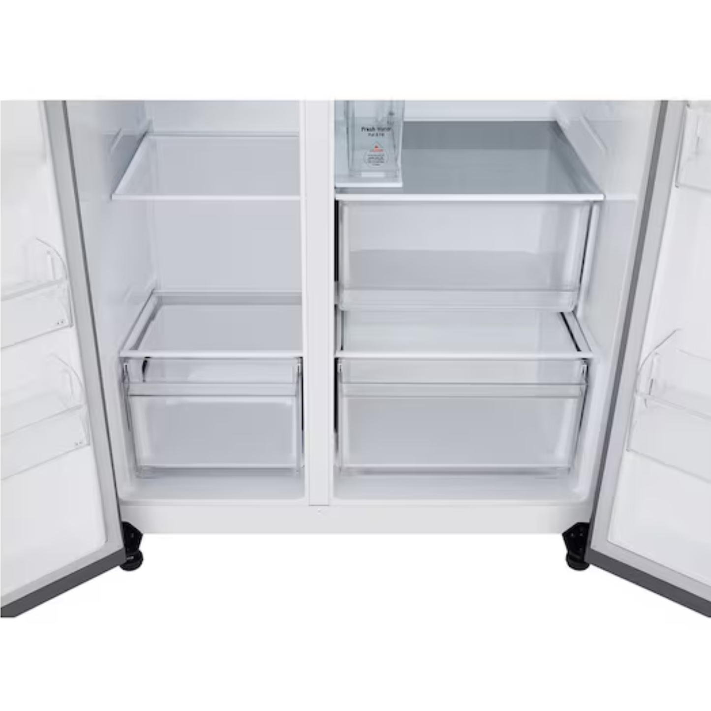 LG 625L Net Side by Side Fridge/Freezer With Water and Ice Dispenser Non Plumbed - Platinum Silver - GC-L257KLKW