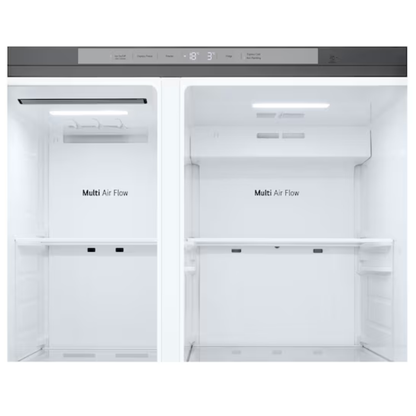 LG 625L Net Side by Side Fridge/Freezer With Water and Ice Dispenser Non Plumbed - Platinum Silver - GC-L257KLKW