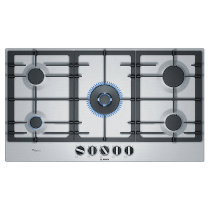 Bosch Serie 6 90cm 5 Burner Gas Hob with Wok Burner - PCR9A5B90Z