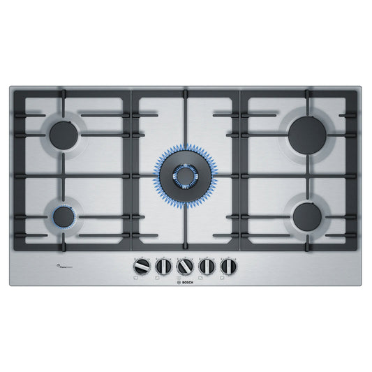 Bosch Serie 6 90cm 5 Burner Gas Hob with Wok Burner - PCR9A5B90Z