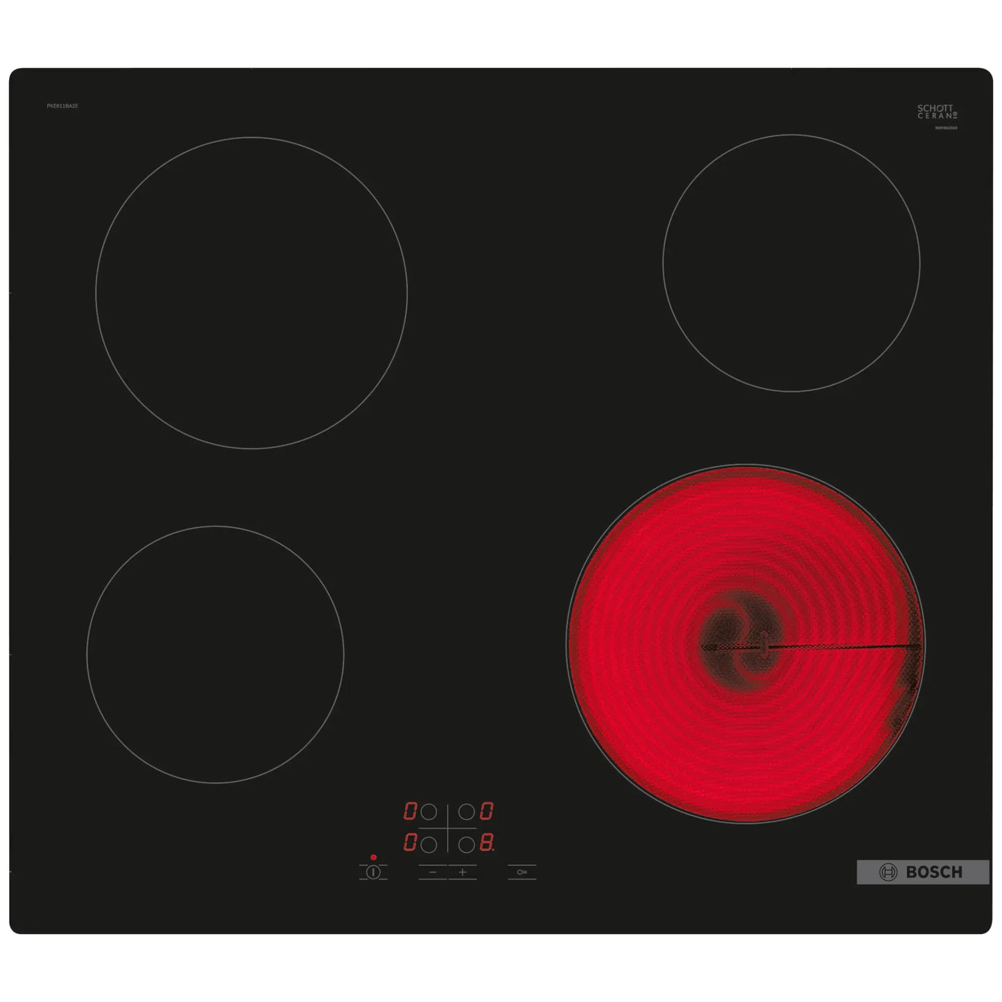BOSCH 4 Plate Ceran Built-in Hob Black - PKE611BA2E