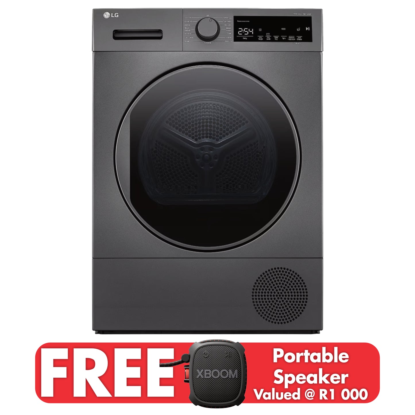LG 8kg A++ Heat Pump Tumble Dryer - Black - RH80T2SP7RM