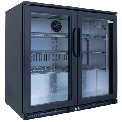 Snomaster 200L Under Counter Double Door Beverage Cooler - Black - SD-220