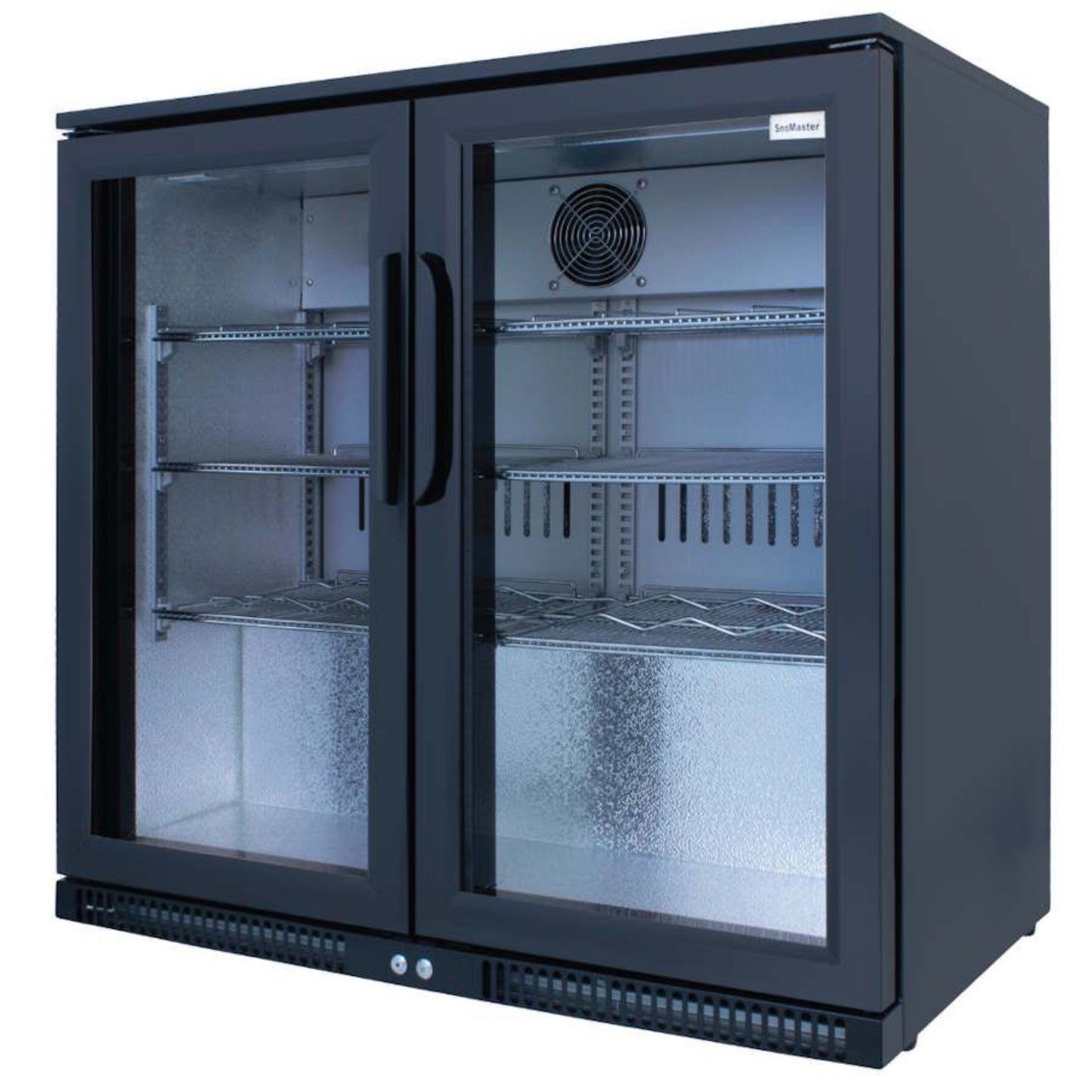 Snomaster 200L Under Counter Double Door Beverage Cooler - Black - SD-220
