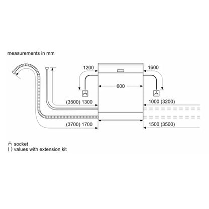 Bosch Serie 4 13 Place Setting Dishwasher - Inox Silver - SMS45NI00Z