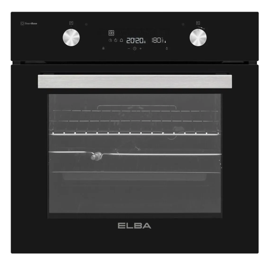 Elba 60cm Multifunction Electric Gas Oven Eye Level - Black Glass Finish - 04/T60-7