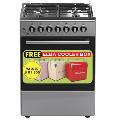 Totai 60cm 4 Burner Gas Cooker - 03/T700 - Stainless Steel