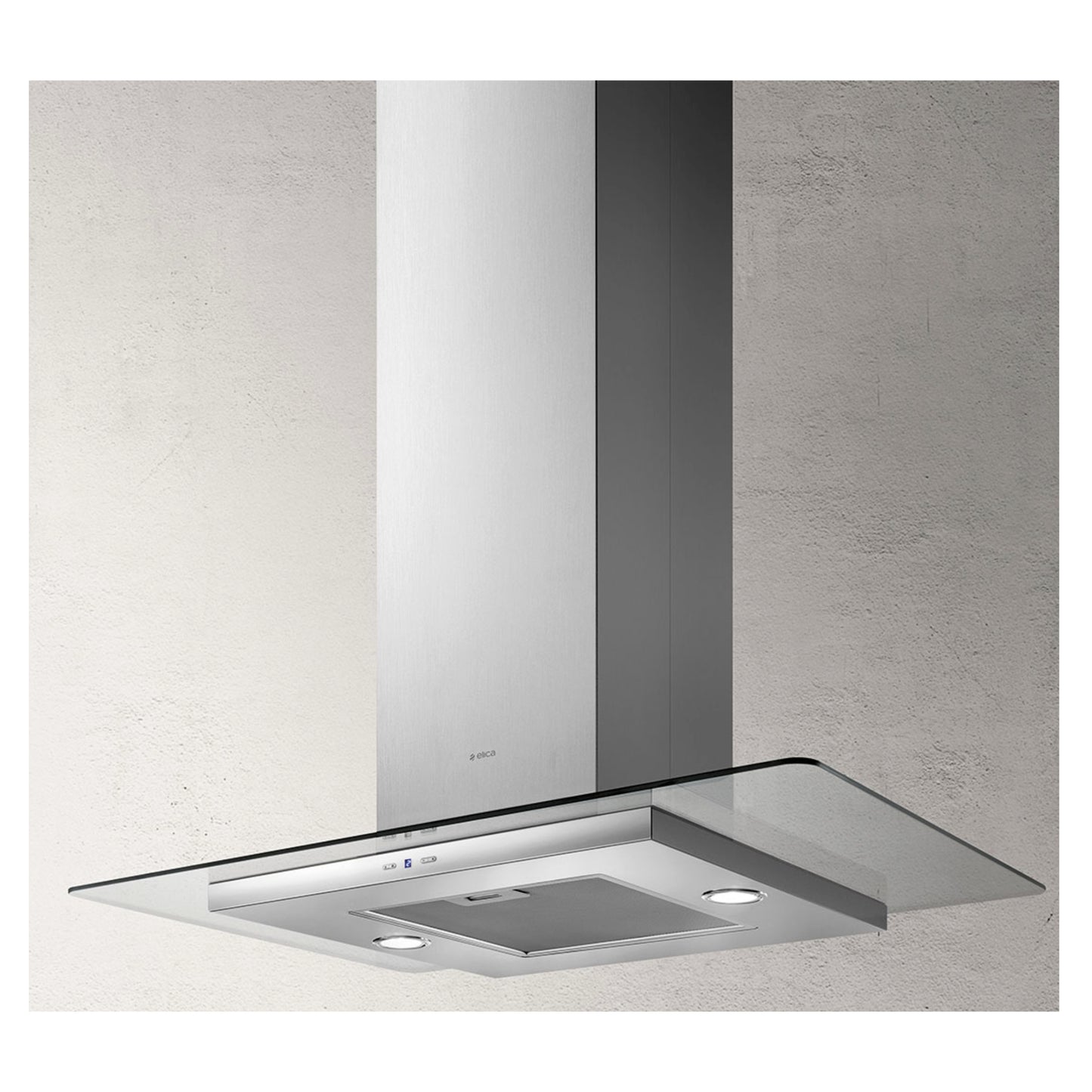 Elica  90cm Flat Glass Island Cooker Hood - Tribe Island - Stainless Steel