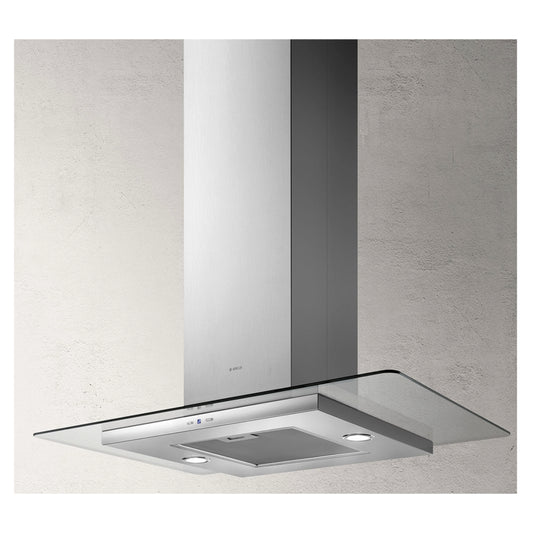 Elica  90cm Flat Glass Island Cooker Hood - Tribe Island - Stainless Steel