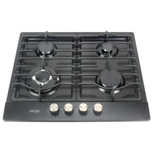Totai 60cm 4 Burner Gas Hob - Black - 03/TS4BNR-B