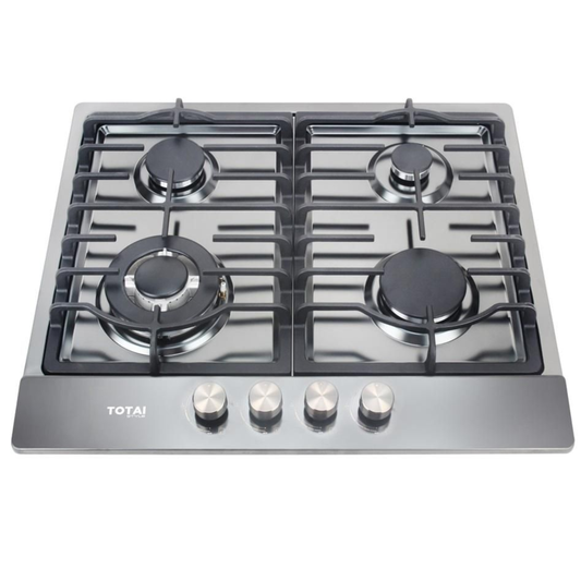 Totai 60cm 4 Burner Gas Hob - Black Stainless Steel - 03/TS4BNR-BSS