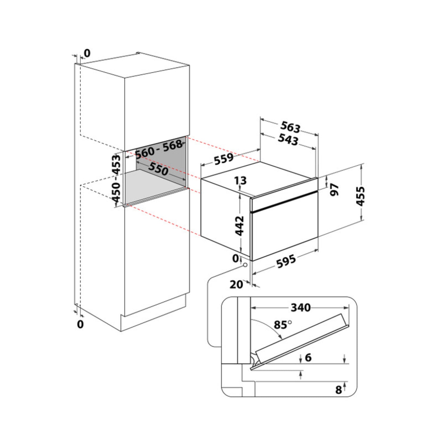 Whirlpool 60cm Built In Microwave Oven 6th Sense - Black - WCW11O7HTSB