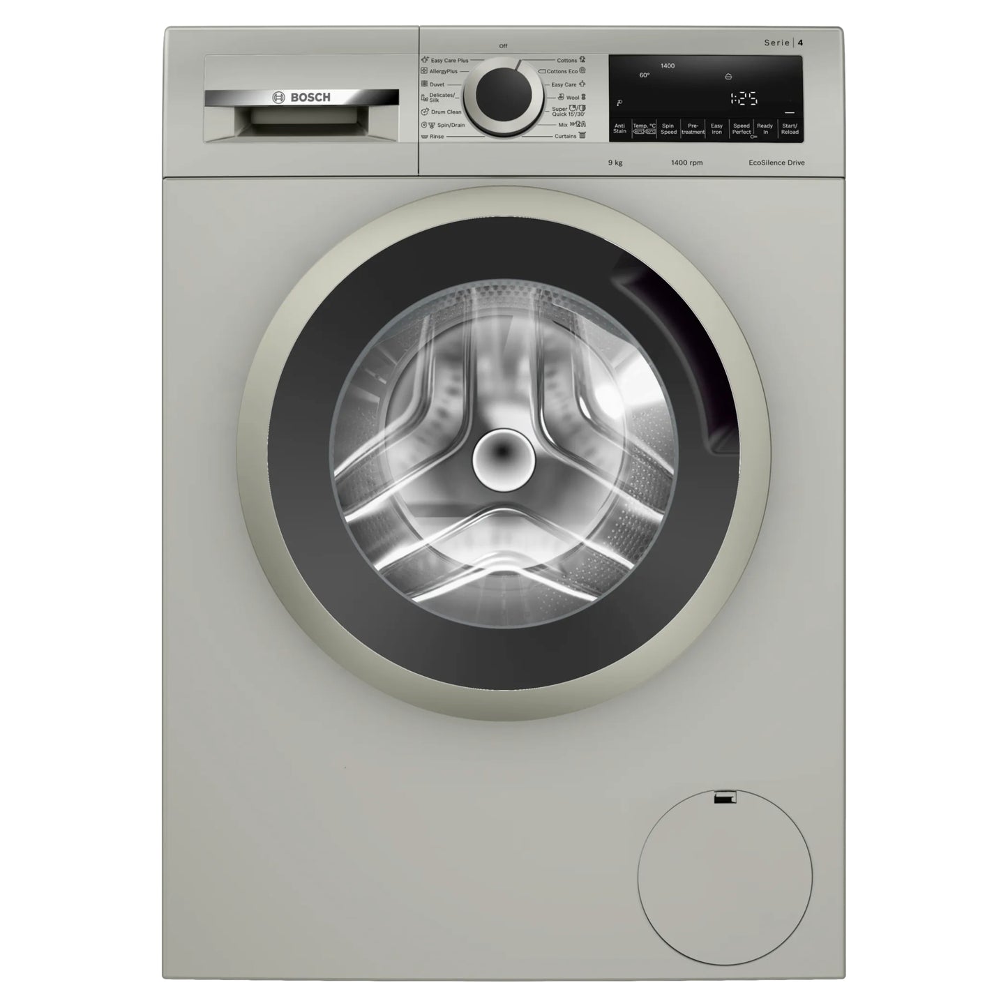 Bosch Serie 4 9kg Front Loader Washing Machine Iron Steam Assist - WGA1440XZA - Inox